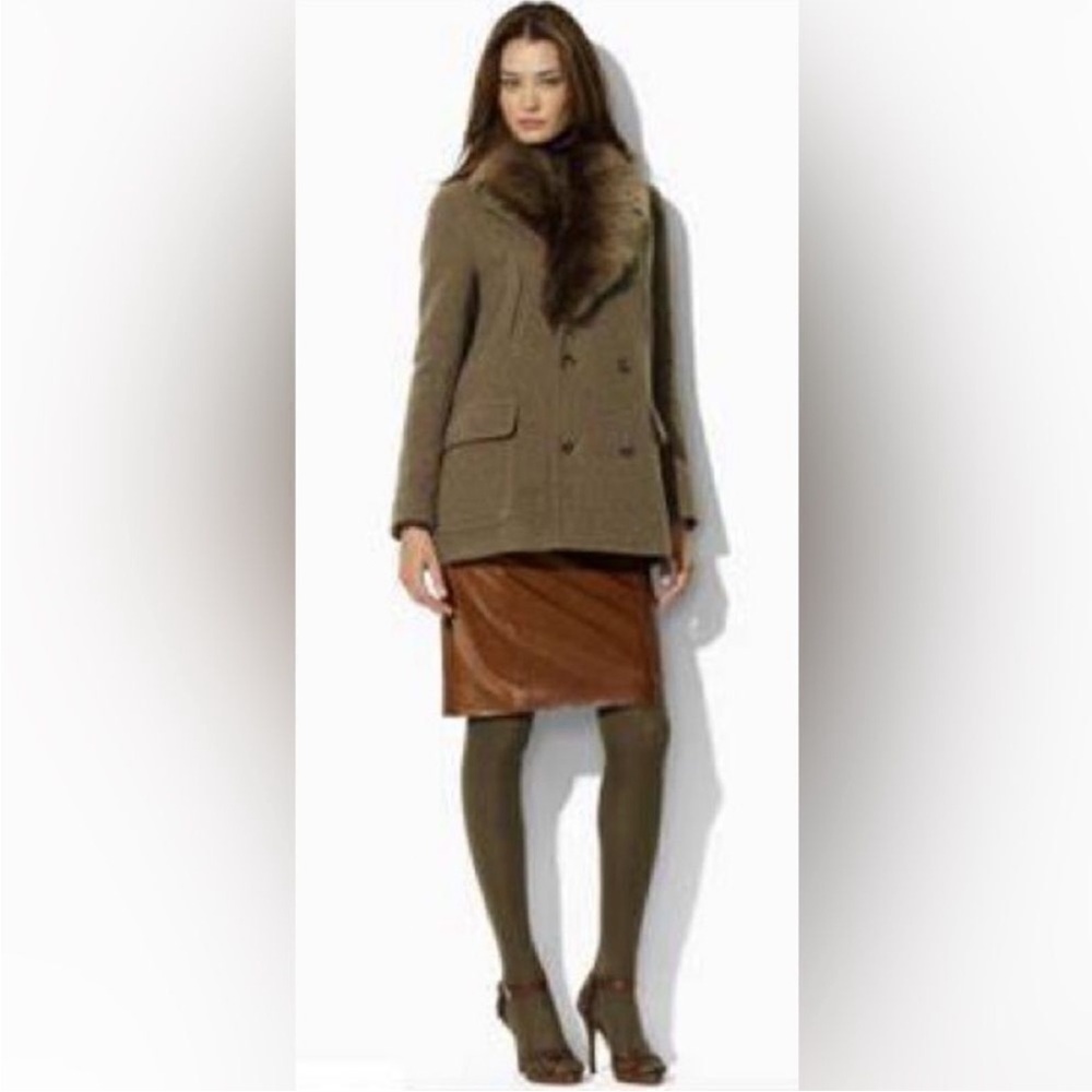 Ralph Lauren vintage Pea Coat shearling collar